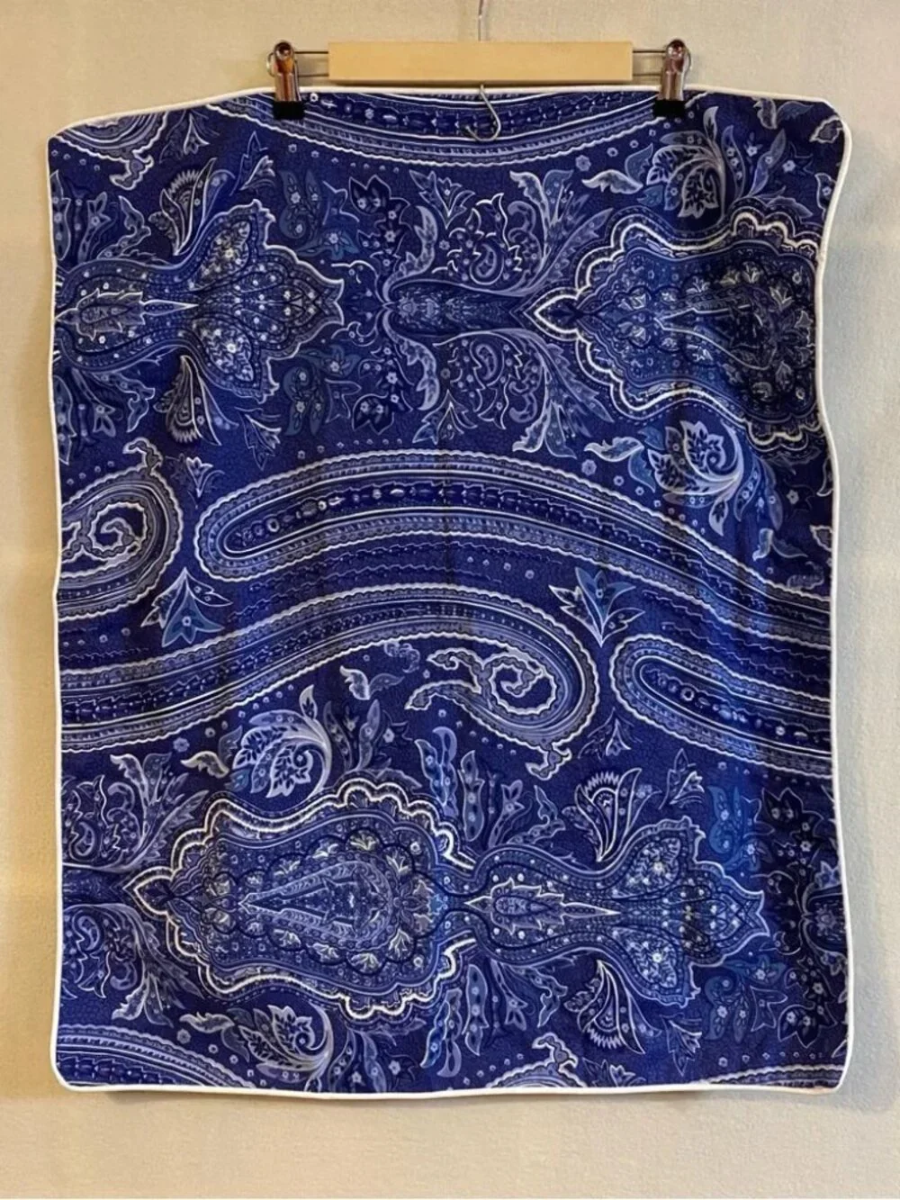 Set of 2 Lauren Ralph Lauren blue white cotton Putney Paisley standard shams